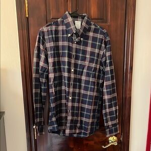 Brooks Brothers Navy Plaid Men's Shirt